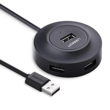 USB-хаб UGREEN USB 2.0 Hub 4 Ports 1m (Black) 101279793 фото