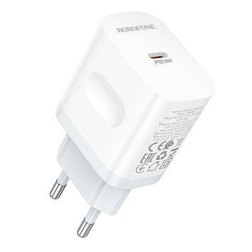 Мережевий зарядний пристрій BOROFONE BA99A Breeze single port PD20W charger White 595639170 фото