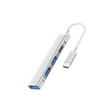 USB-хаб WUW-X236 USB 4-in-1 multifunctional expander, USB3.0 high-speed transmission Silver 308821283 фото