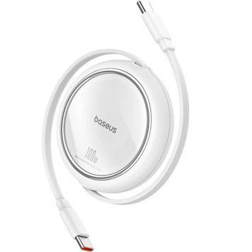 Кабель Baseus Free2Draw Mini Retractable Charging Cable Type-C to Type-C 100W 1m Moon White 304222680 фото
