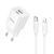 Мережевий зарядний пристрій з кабелем HOCO C147A Charm PD20W+QC3.0 charger set (C to iP)(EU) White 508495914 фото