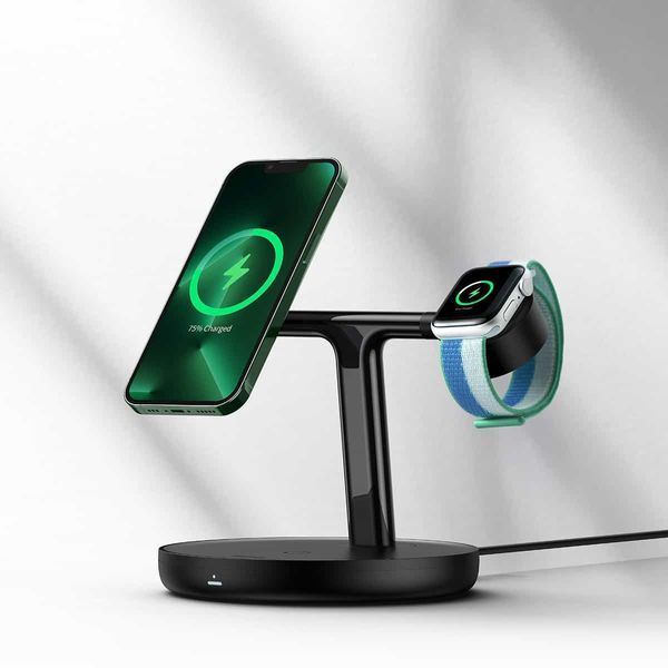 Беспроводное зарядное устройство Baseus Swan 3-in-1 Wireless Magnetic Charging Bracket 20W Black Universal version 111595876 фото