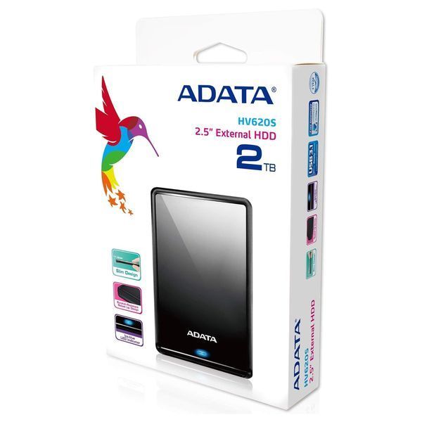 Зовнішній жорсткий диск PHD External 2.5'' ADATA USB 3.2 Gen. 1 DashDrive Classic HV620S 2TB Slim Black 763887510 фото