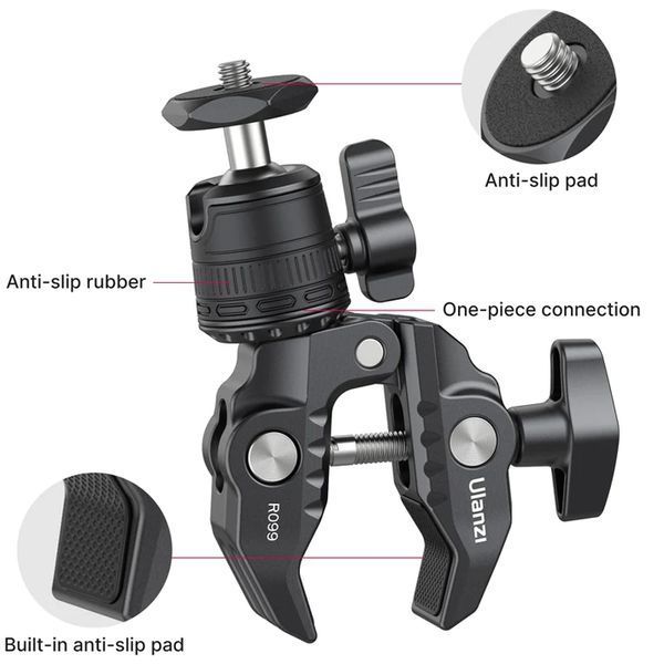 Шарнірне кріплення Ulanzi R099 Ball Heads with Clamp (UV-2993 R099) 914190011 фото