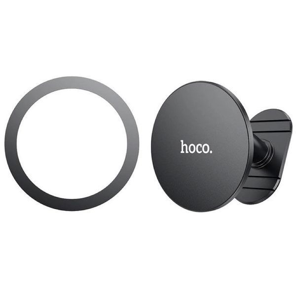 Автодержатель для телефона HOCO H13 Fine jade ring magnetic car holder(center console) Black 525792864 фото