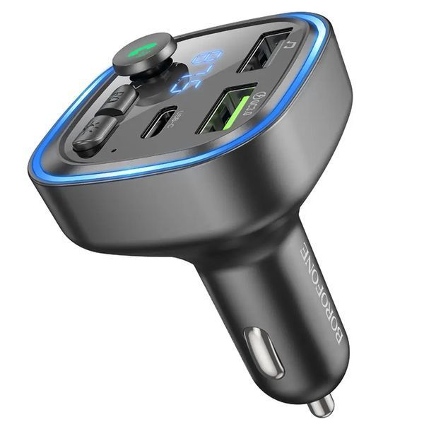 АЗП з FM-модулятором BOROFONE BC48 Broad QC3.0 car BT FM transmitter 18W Black 297311263 фото