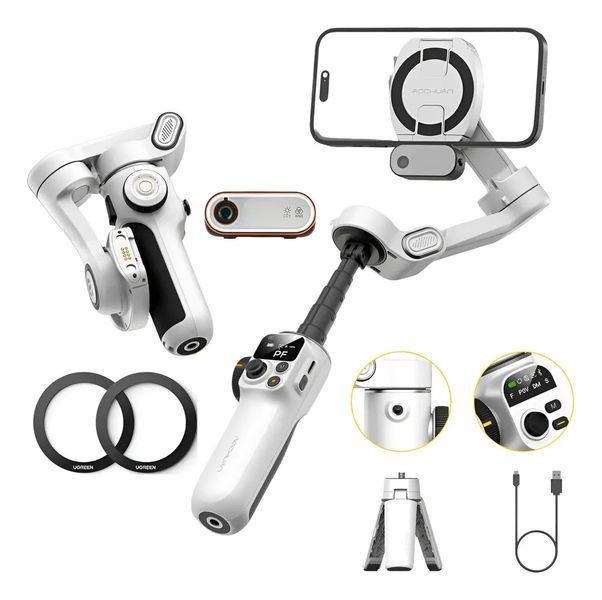 Триосьовий стабілізатор AOCHUAN Professional Gimbal Stabilizer for Smartphone SMART P2 White 133381966 фото