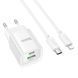 Мережевий зарядний пристрій з кабелем HOCO C147A Charm PD20W+QC3.0 charger set (C to iP)(EU) White 508495914 фото 3
