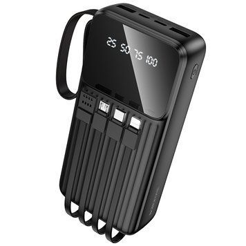Зовнішній акумулятор BOROFONE BJ76A Smart power bank with 4 cables(20000mAh) Black 507041860 фото