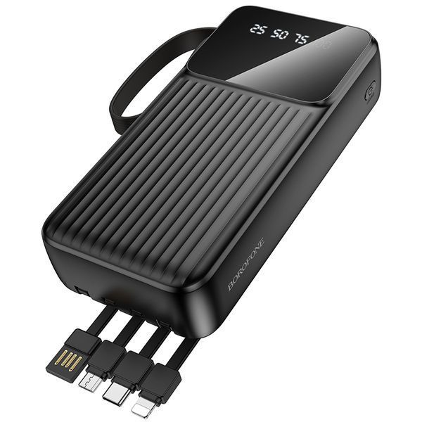 Зовнішній акумулятор BOROFONE BJ76A Smart power bank with 4 cables(20000mAh) Black 507041860 фото