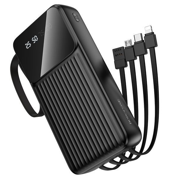 Зовнішній акумулятор BOROFONE BJ76A Smart power bank with 4 cables(20000mAh) Black 507041860 фото