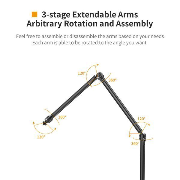 Штатив-тримач Ulanzi Vijim Desktop Flexible Arm/Light Stand(Three-Stages) (UV-2666 LS08) 228833724 фото