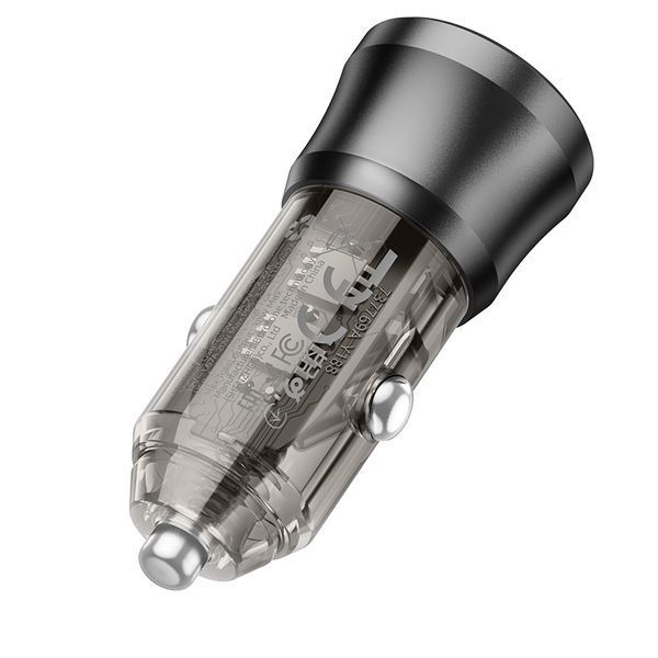 Автомобільний зарядний пристрій BOROFONE BZ25 Journey PD38W(1C1A) car charger Transparent Black 696218258 фото