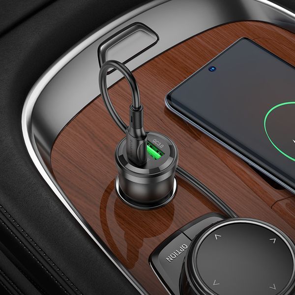 Автомобільний зарядний пристрій BOROFONE BZ25 Journey PD38W(1C1A) car charger Transparent Black 696218258 фото