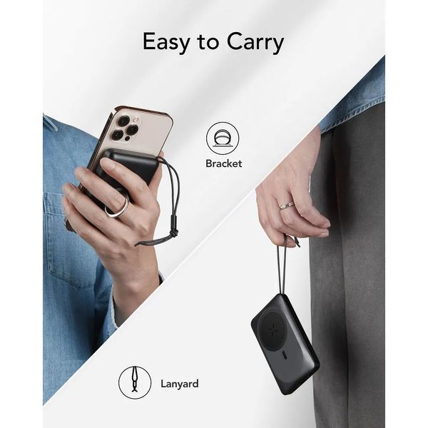 Зовнішній акумулятор VEGER 10000 mAh with wireless charging compatible with MagSafe PD QC3.0 2A 20W MagOn (VP1151 / W1151) white 102507118 фото
