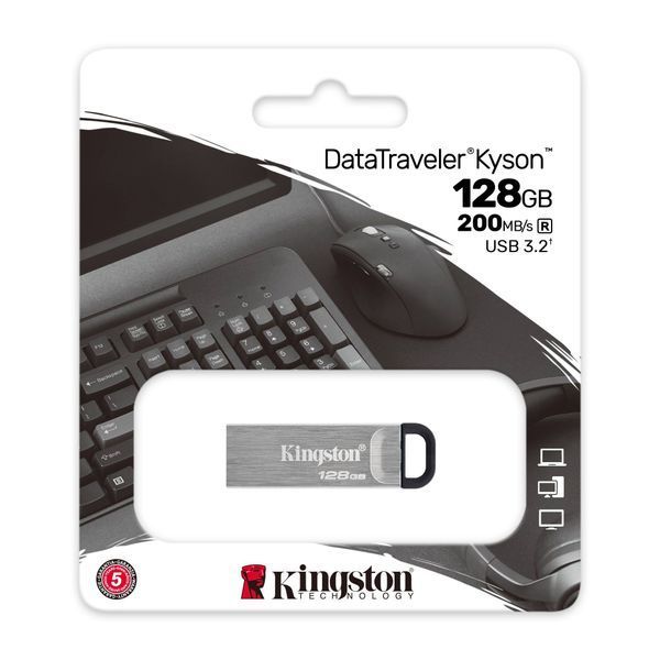 Флеш-накопичувач Kingston USB 3.2 DT Kyson 128GB Silver/Black 177095147 фото