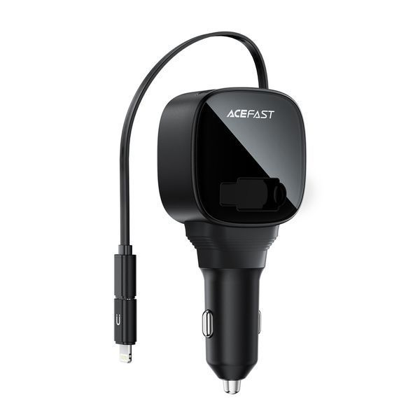 Автомобільний зарядний пристрій ACEFAST B17 95W car charger with telescopic cable Black 770485476 фото
