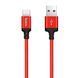 Кабель HOCO X14 USB to Type-C 3A, 1m, nylon, aluminum connectors, Black-Red 129996963 фото 1