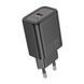 Мережевий зарядний пристрій HOCO N62 Gentle single port PD30W charger (EU) Black 705287471 фото 1