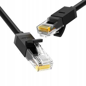 Мережевий кабель UGREEN NW102 Cat 6 U/UTP Lan Flat Cable 5m (Black)(UGR-50176) 102142514 фото