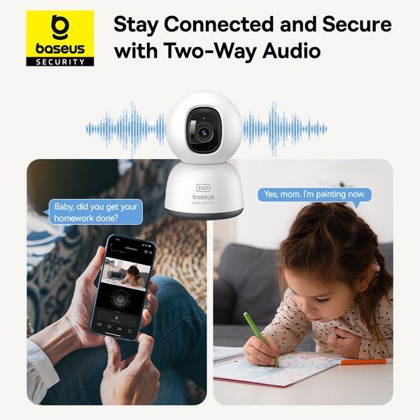 IP-камера відеоспостереження Baseus Security P1 Series Indoor 3MP OS White EU 184904869 фото