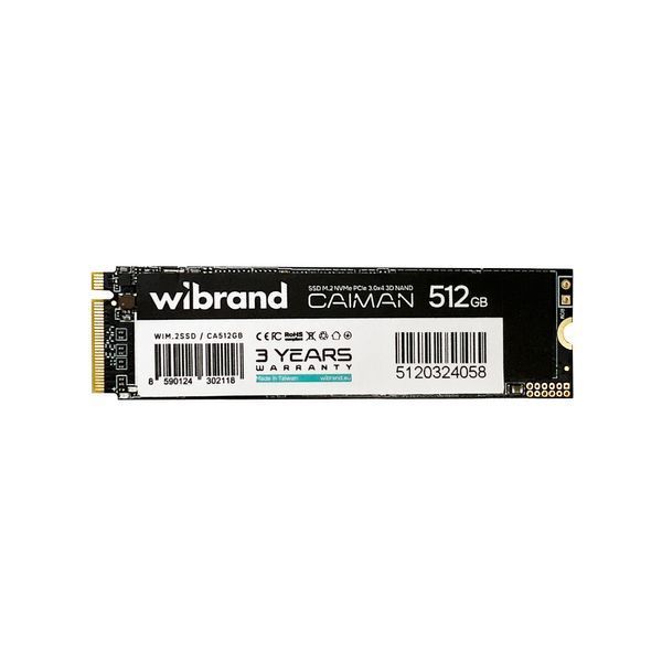 Накопичувач SSD M.2 Wibrand Caiman 512GB NVMe 2280 PCIe 3.0 3D NAND 640347956 фото
