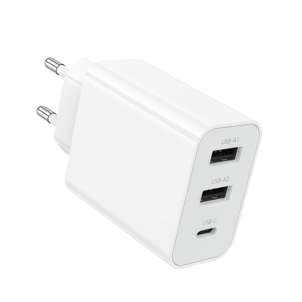 Мережевий зарядний пристрій BOROFONE BA105A Stellar three-port charger White 238592832 фото