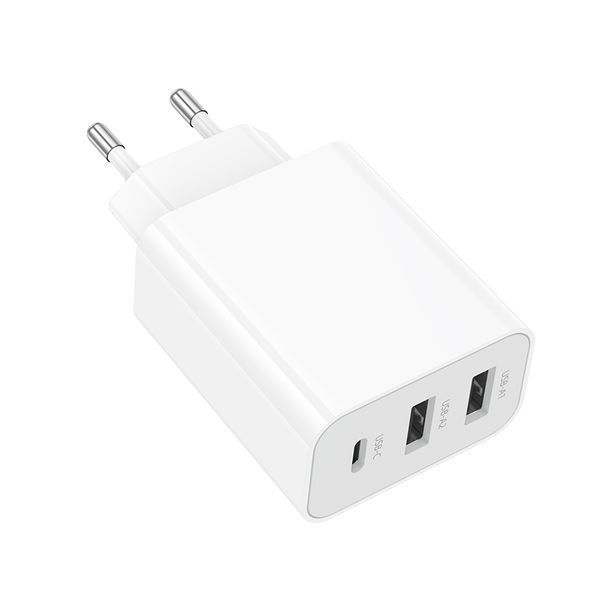 Мережевий зарядний пристрій BOROFONE BA105A Stellar three-port charger White 238592832 фото