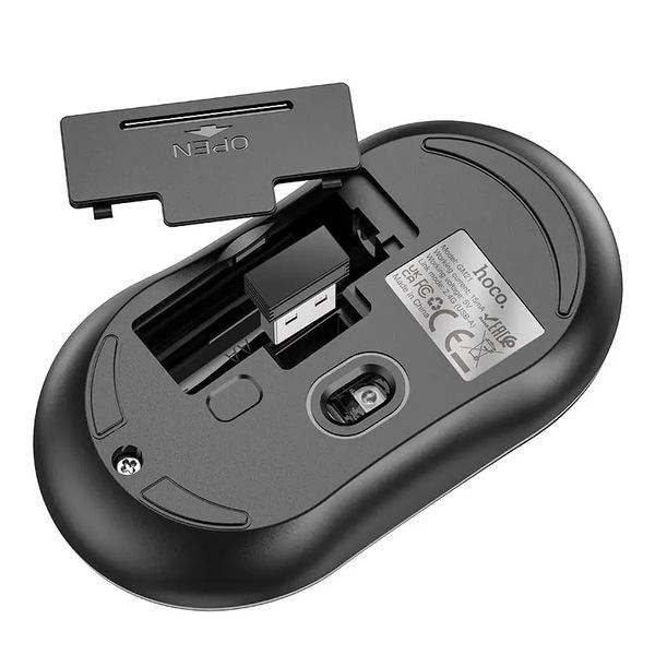 Манипулятор мышь HOCO GM21 Platinum 2.4G business wireless mouse Black Yellow 454482706 фото