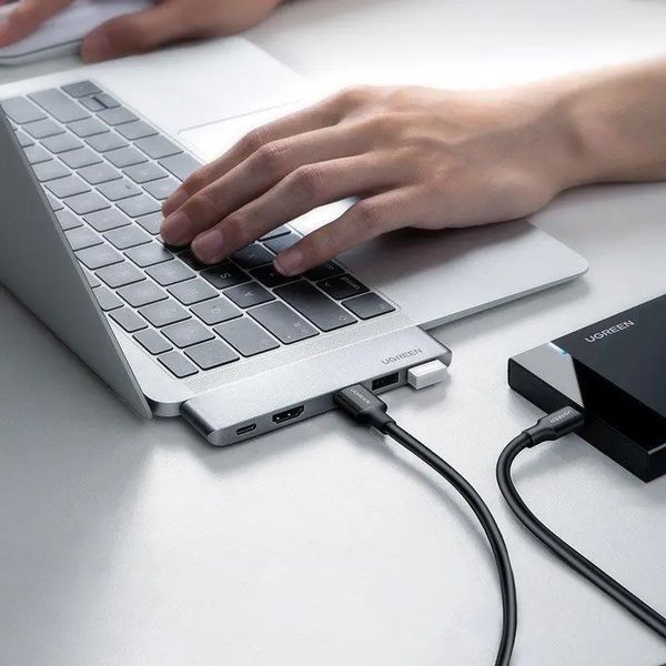 USB-Хаб UGREEN CM251 Dual USB-C To HDMI+3*USB 3.0 A+Type C Female Converter 454539348 фото