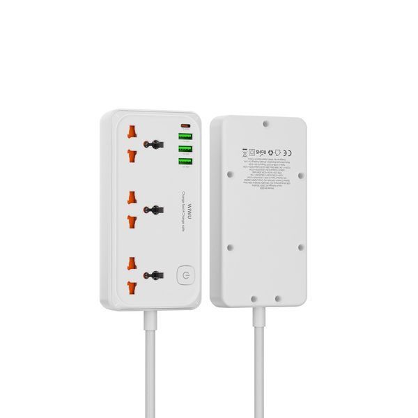 Мережевий подовжувач WIWU 30W Cube Multiple Function GaN Power Strip 1C3A+3 sockets Wi-S005 EU White 303213513 фото