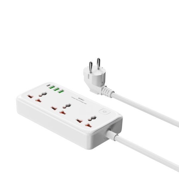 Мережевий подовжувач WIWU 30W Cube Multiple Function GaN Power Strip 1C3A+3 sockets Wi-S005 EU White 303213513 фото