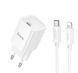 Мережевий зарядний пристрій з кабелем HOCO C148A Charm single port PD30W charger set (C to iP) (EU) White 461655813 фото 1