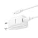 Мережевий зарядний пристрій з кабелем HOCO C148A Charm single port PD30W charger set (C to iP) (EU) White 461655813 фото 5