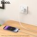Мережевий зарядний пристрій з кабелем HOCO C148A Charm single port PD30W charger set (C to iP) (EU) White 461655813 фото 8