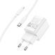Мережевий зарядний пристрій з кабелем HOCO C148A Charm single port PD30W charger set (C to iP) (EU) White 461655813 фото 7