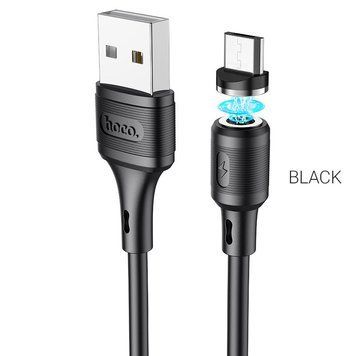 Кабель HOCO X52 USB to Micro 2.4A, 1m, PVC, PVC connectors, magnetic, Black 748675918 фото