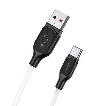 Кабель BOROFONE BX42 USB to Type-C 3A, 1m, silicone, TPE connectors, White 933896544 фото