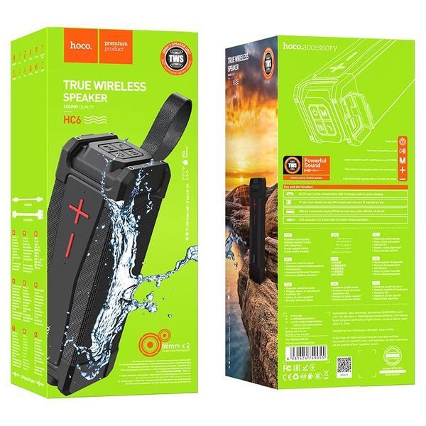Портативна колонка HOCO HC6 Magic sports BT speaker, 10W*2, IPX6, Black 881746332 фото