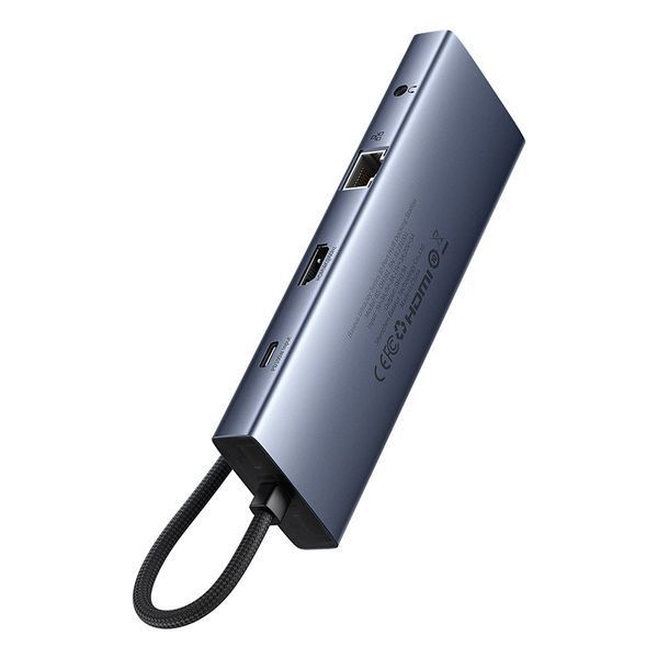 USB-хаб Baseus UltraJoy Series 10-Port HUB Docking Station Space Grey（Type-C to HDMI4K@60Hz*1+VGA*1+USB 3.0*3+PD*1+RJ45*1+SD/TF*1+3.5mm*1） 834958171 фото