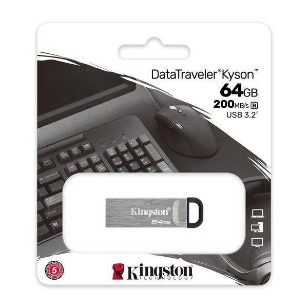 Флеш-накопичувач Kingston USB 3.2 DT Kyson 64GB Silver/Black 427852220 фото