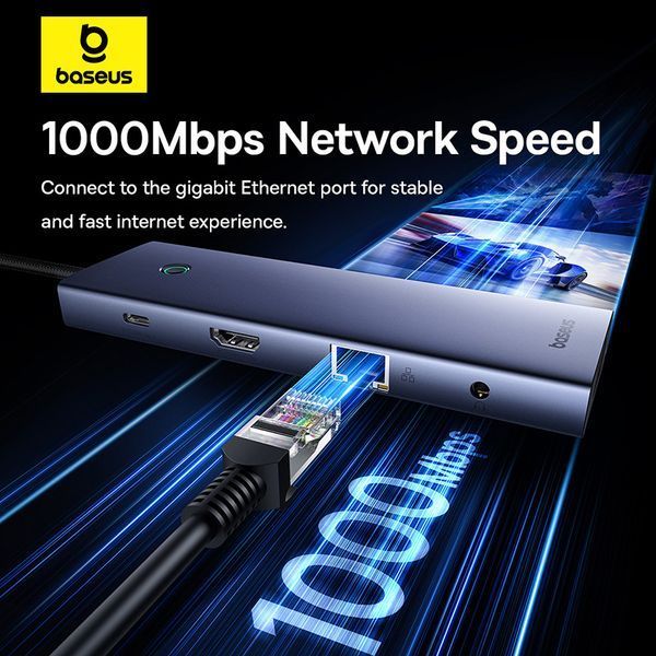 USB-хаб Baseus UltraJoy Series 10-Port HUB Docking Station Space Grey（Type-C to HDMI4K@60Hz*1+VGA*1+USB 3.0*3+PD*1+RJ45*1+SD/TF*1+3.5mm*1） 834958171 фото