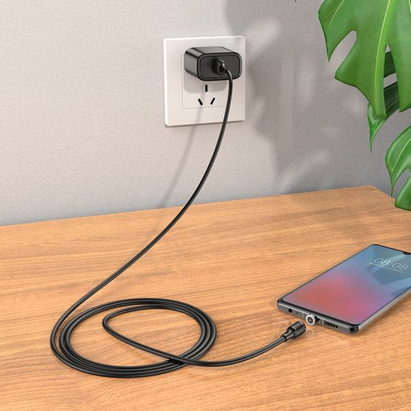Кабель HOCO X52 USB to Micro 2.4A, 1m, PVC, PVC connectors, magnetic, Black 748675918 фото