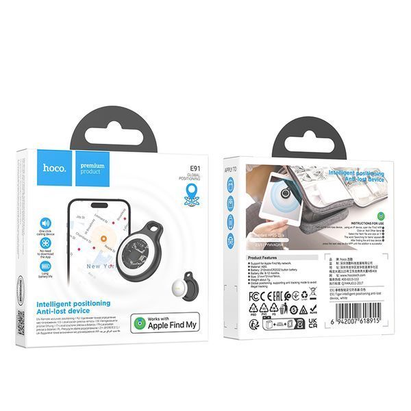 Трекер HOCO E91 Tiger intelligent positioning anti-lost device White 175630798 фото