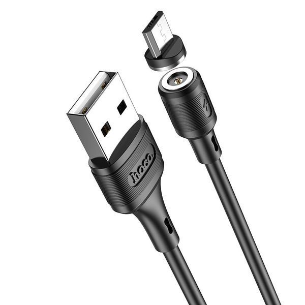 Кабель HOCO X52 USB to Micro 2.4A, 1m, PVC, PVC connectors, magnetic, Black 748675918 фото