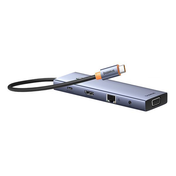USB-хаб Baseus UltraJoy Series 10-Port HUB Docking Station Space Grey（Type-C to HDMI4K@60Hz*1+VGA*1+USB 3.0*3+PD*1+RJ45*1+SD/TF*1+3.5mm*1） 834958171 фото