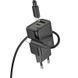Мережевий зарядний пристрій з кабелем HOCO N61 Gentle PD20W+QC3.0 charger set(C to iP) Black 307357999 фото 3