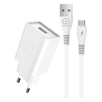 Мережевий зарядний пристрій з кабелем WUW-T82 Single USB home charger set micro 719148112 фото