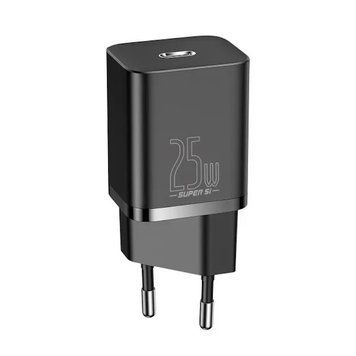 Сетевое зарядное устройство Baseus Super Si Quick Charger 1C 25W EU Black 174523568 фото