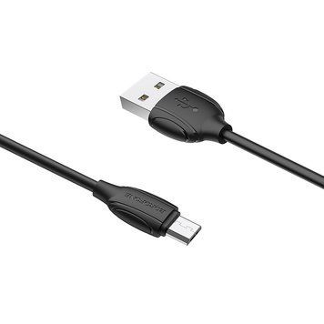 Кабель BOROFONE BX19 USB to Micro 2.4A, 1m, PVC, TPE connectors, Black 912101688 фото